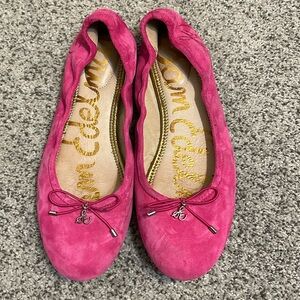 Bright Pink Sueded Felicia Flats - Size 8.5